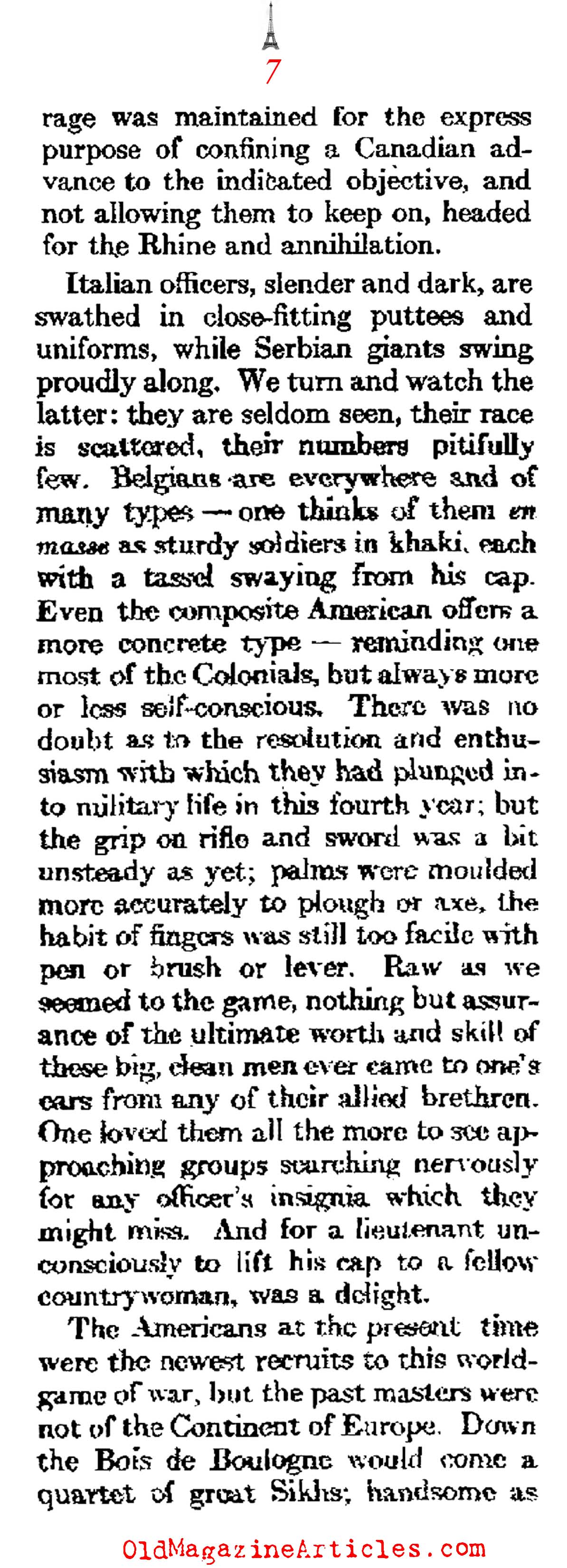 The Atmosphere of W.W. I Paris   (Atlantic Monthly, 1918) 